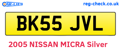 BK55JVL are the vehicle registration plates.