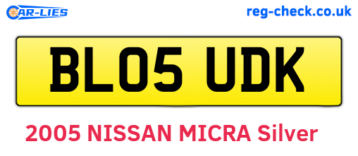 BL05UDK are the vehicle registration plates.