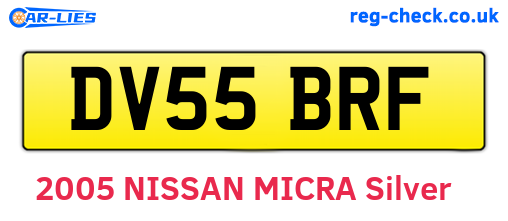 DV55BRF are the vehicle registration plates.