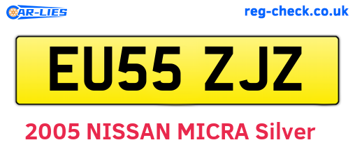 EU55ZJZ are the vehicle registration plates.