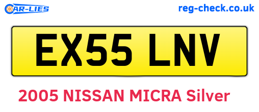 EX55LNV are the vehicle registration plates.