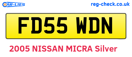 FD55WDN are the vehicle registration plates.