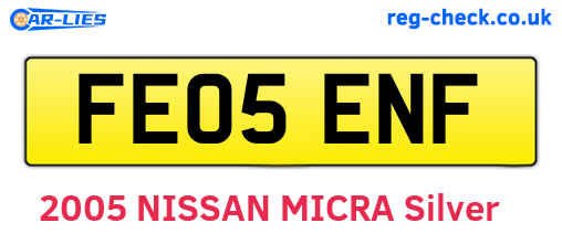 FE05ENF are the vehicle registration plates.