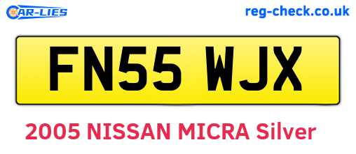 FN55WJX are the vehicle registration plates.
