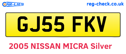 GJ55FKV are the vehicle registration plates.