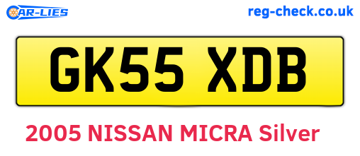 GK55XDB are the vehicle registration plates.