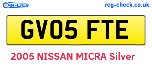 GV05FTE are the vehicle registration plates.