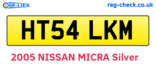 HT54LKM are the vehicle registration plates.