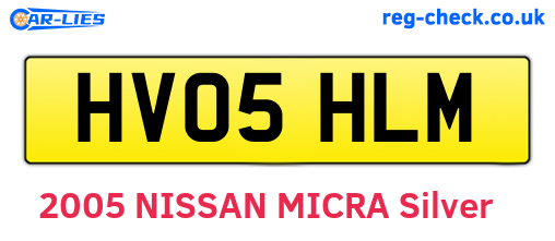HV05HLM are the vehicle registration plates.