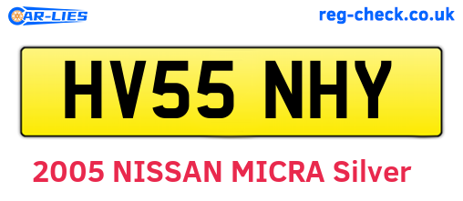 HV55NHY are the vehicle registration plates.