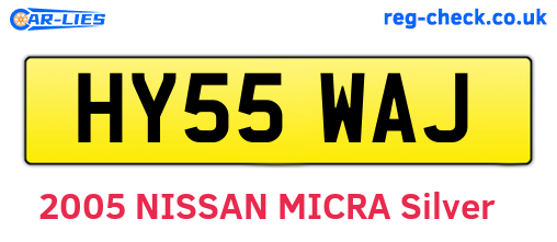 HY55WAJ are the vehicle registration plates.