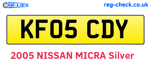 KF05CDY are the vehicle registration plates.