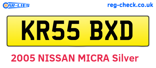 KR55BXD are the vehicle registration plates.