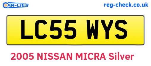 LC55WYS are the vehicle registration plates.