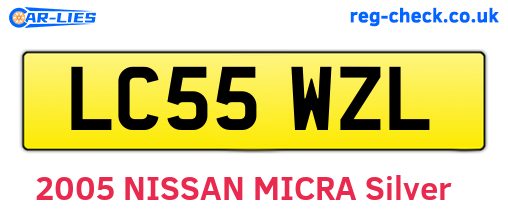 LC55WZL are the vehicle registration plates.