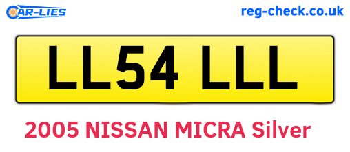 LL54LLL are the vehicle registration plates.