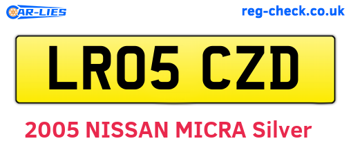 LR05CZD are the vehicle registration plates.