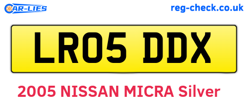 LR05DDX are the vehicle registration plates.