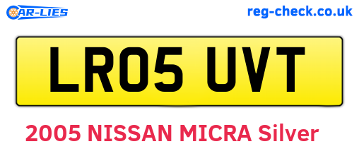 LR05UVT are the vehicle registration plates.