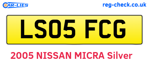 LS05FCG are the vehicle registration plates.