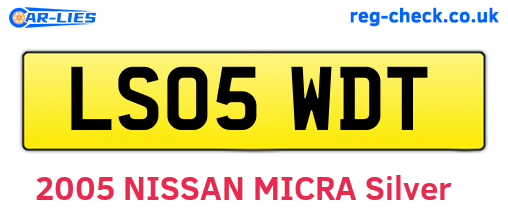 LS05WDT are the vehicle registration plates.