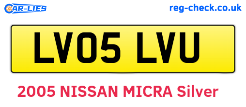 LV05LVU are the vehicle registration plates.
