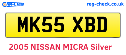 MK55XBD are the vehicle registration plates.