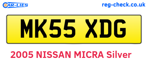 MK55XDG are the vehicle registration plates.