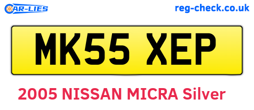 MK55XEP are the vehicle registration plates.