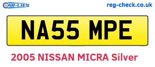 NA55MPE are the vehicle registration plates.