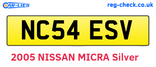 NC54ESV are the vehicle registration plates.