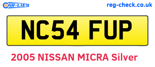 NC54FUP are the vehicle registration plates.