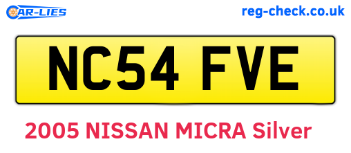 NC54FVE are the vehicle registration plates.