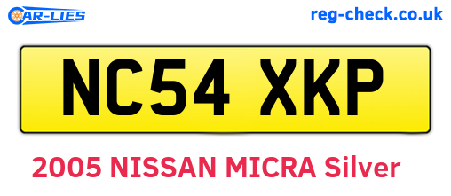 NC54XKP are the vehicle registration plates.