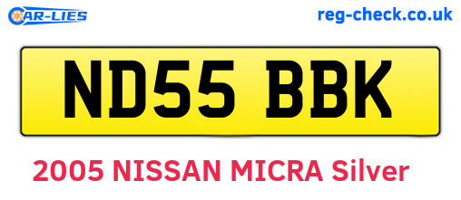 ND55BBK are the vehicle registration plates.