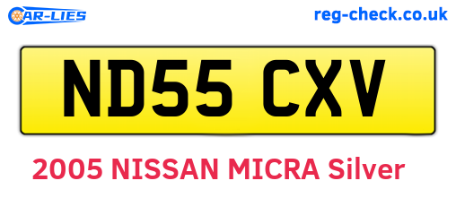 ND55CXV are the vehicle registration plates.