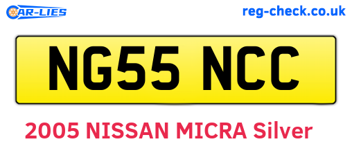 NG55NCC are the vehicle registration plates.