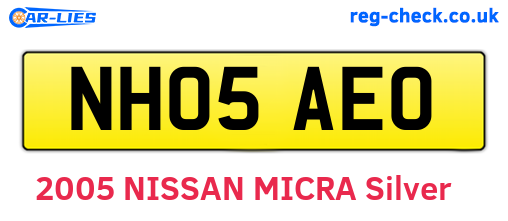 NH05AEO are the vehicle registration plates.