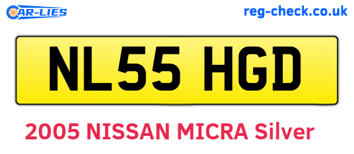 NL55HGD are the vehicle registration plates.