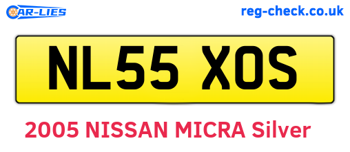 NL55XOS are the vehicle registration plates.