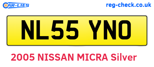 NL55YNO are the vehicle registration plates.