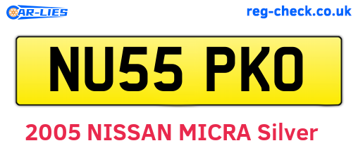 NU55PKO are the vehicle registration plates.