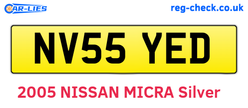 NV55YED are the vehicle registration plates.