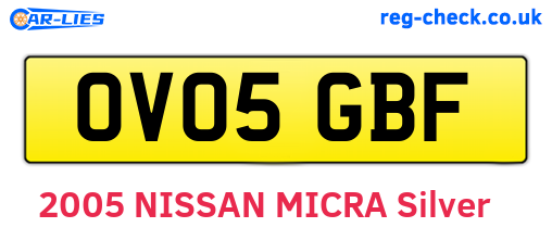 OV05GBF are the vehicle registration plates.