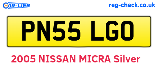 PN55LGO are the vehicle registration plates.