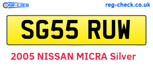SG55RUW are the vehicle registration plates.