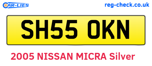 SH55OKN are the vehicle registration plates.