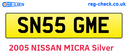 SN55GME are the vehicle registration plates.
