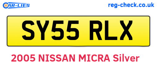 SY55RLX are the vehicle registration plates.