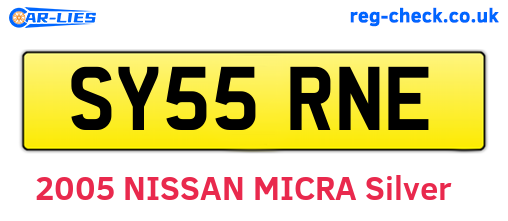 SY55RNE are the vehicle registration plates.